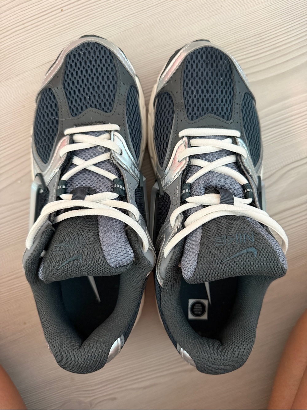 Nike Women’s Gray and Silver Mesh Athletic Sneakers